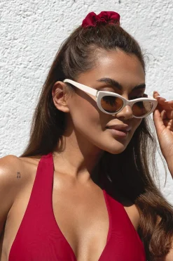 Gumka do włosów scrunchie bordowy sangria