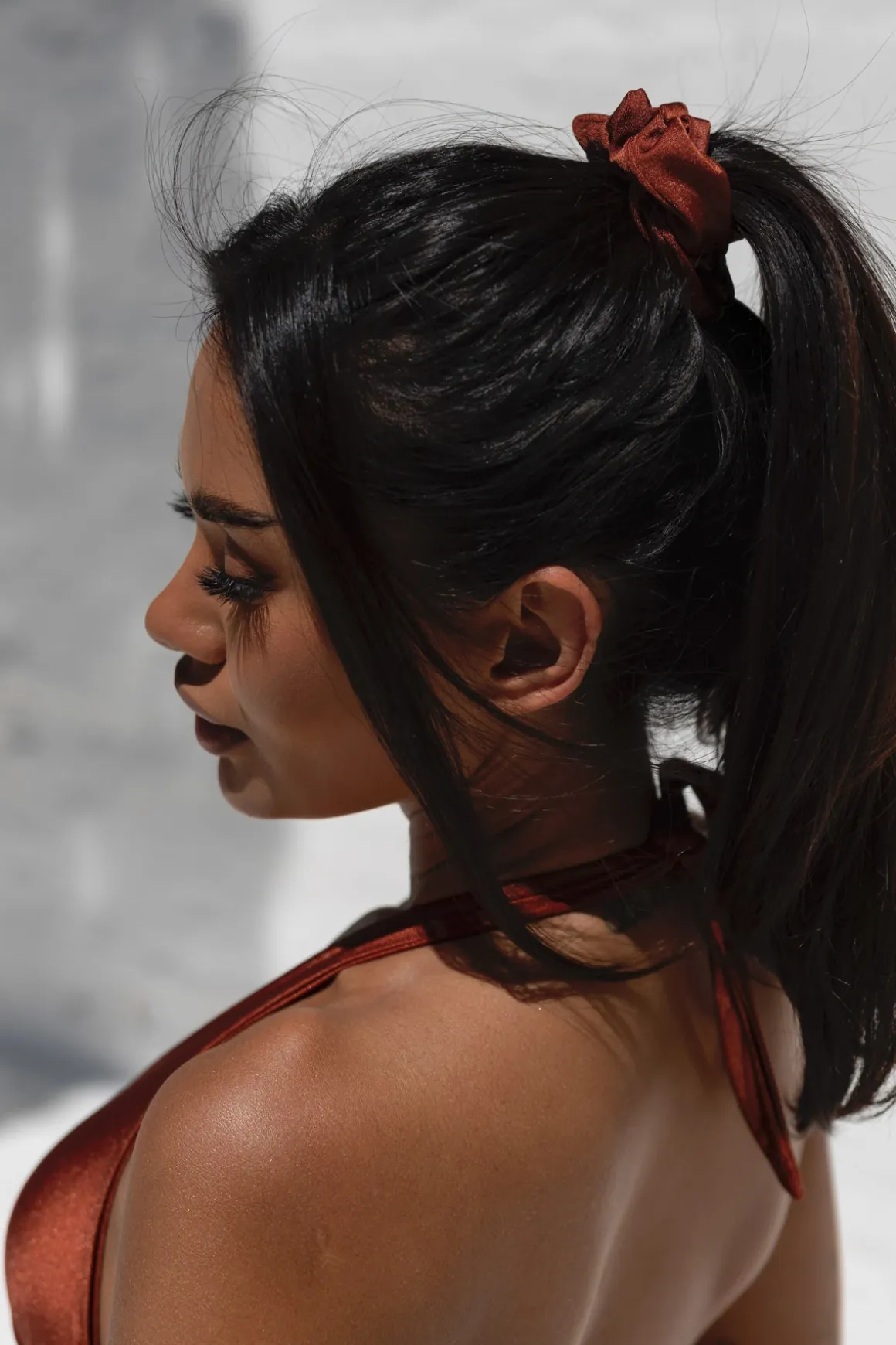 Gumka do włosów scrunchie rdzawy Rust