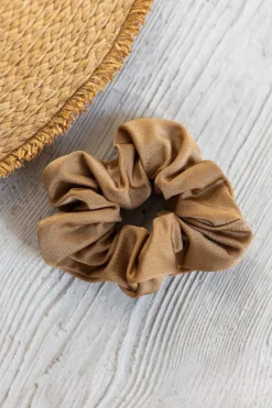Gumka do włosów scrunchie złoty chai